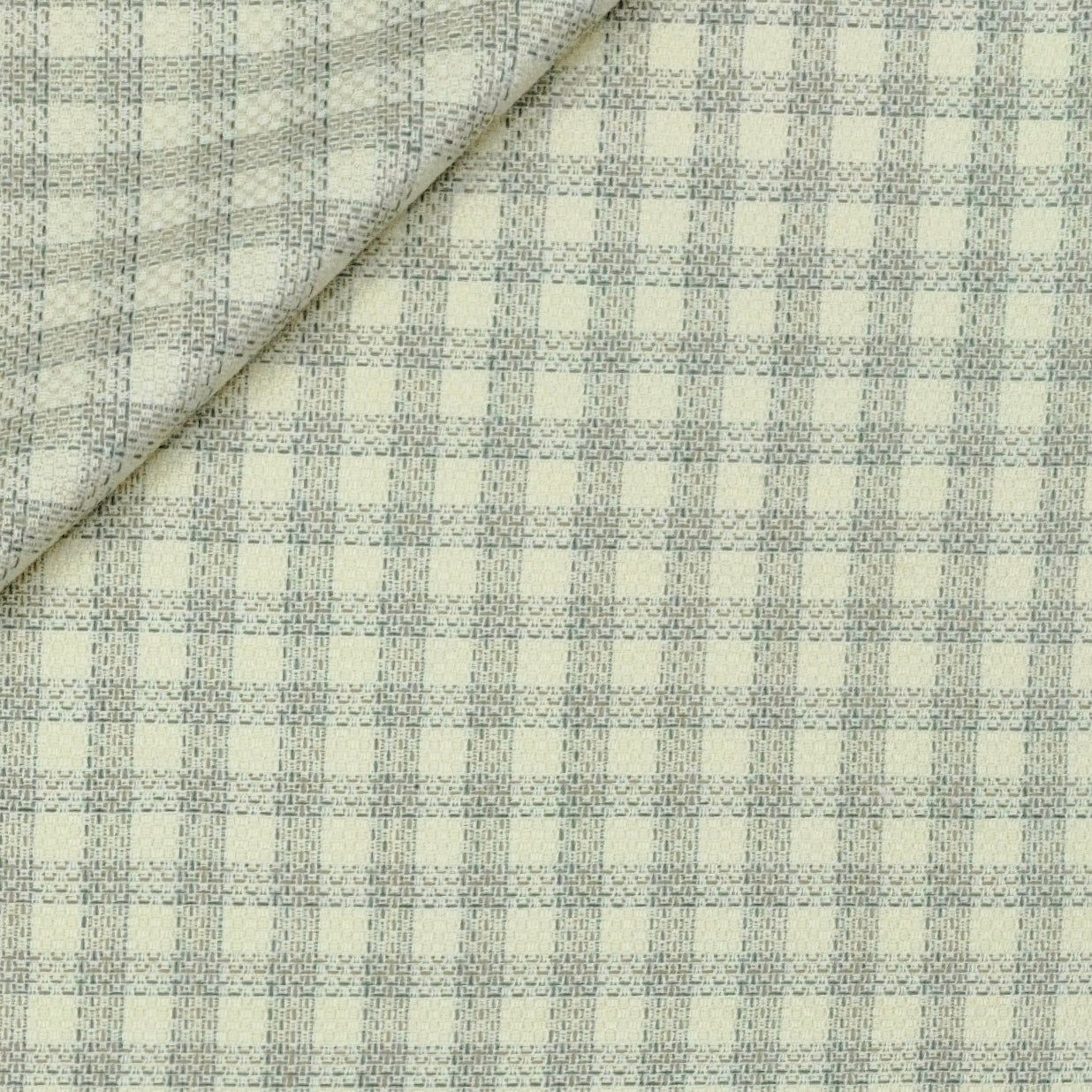 Warm Shirt Fabric Ocm Windowpane Check Colour Yellow Cream